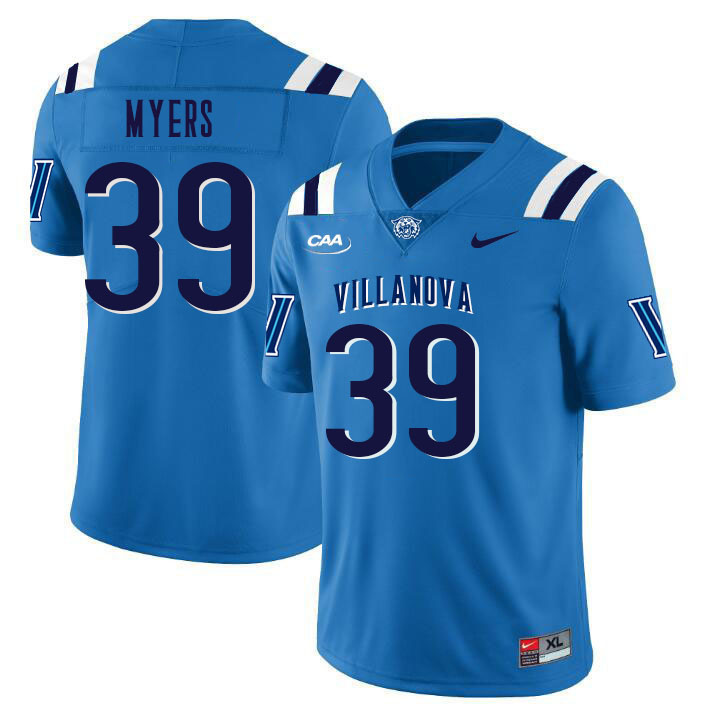 Men #39 Luke Myers Villanova Wildcats College Football Jerseys Stitched Sale-Light Blue